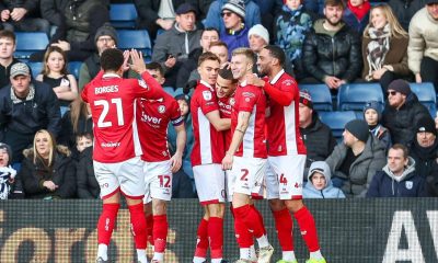 Anis Mehmeti wheels away after firing Bristol City ahead inside four minutes.