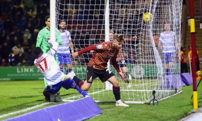 Bobby Pointon wheels away after scoring the second for Bradford City