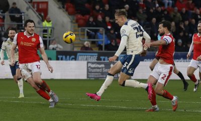 Bojan Radulovic lofts the ball into the net to put Huddersfield Town two up