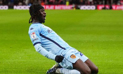 Darko Gyabi celebrates