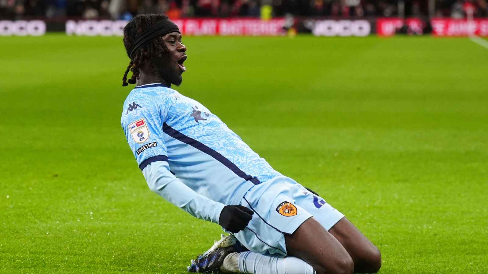 Darko Gyabi celebrates