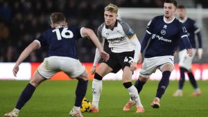 Bobby Clark in action for Derby County