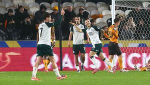 Riley McGree celebrates scoring Middlesbrough’s fourth