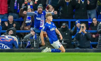 Sindre Walle Egeli celebrates scoring the opener in front of jubilant Ipswich Town fans