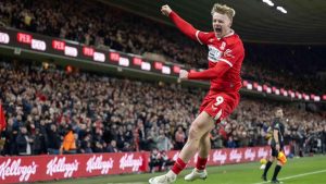 Tommy Conway celebrates scoring to put Middlesbrough in complete control