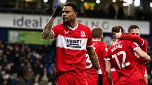 Delano Burgzorg celebrates his late winner for Middlesbrough