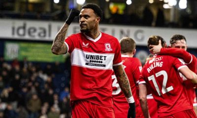 Delano Burgzorg celebrates his late winner for Middlesbrough