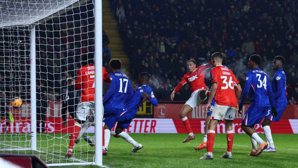Miles Leaburn pulls one back for Charlton Athletic against Chelsea