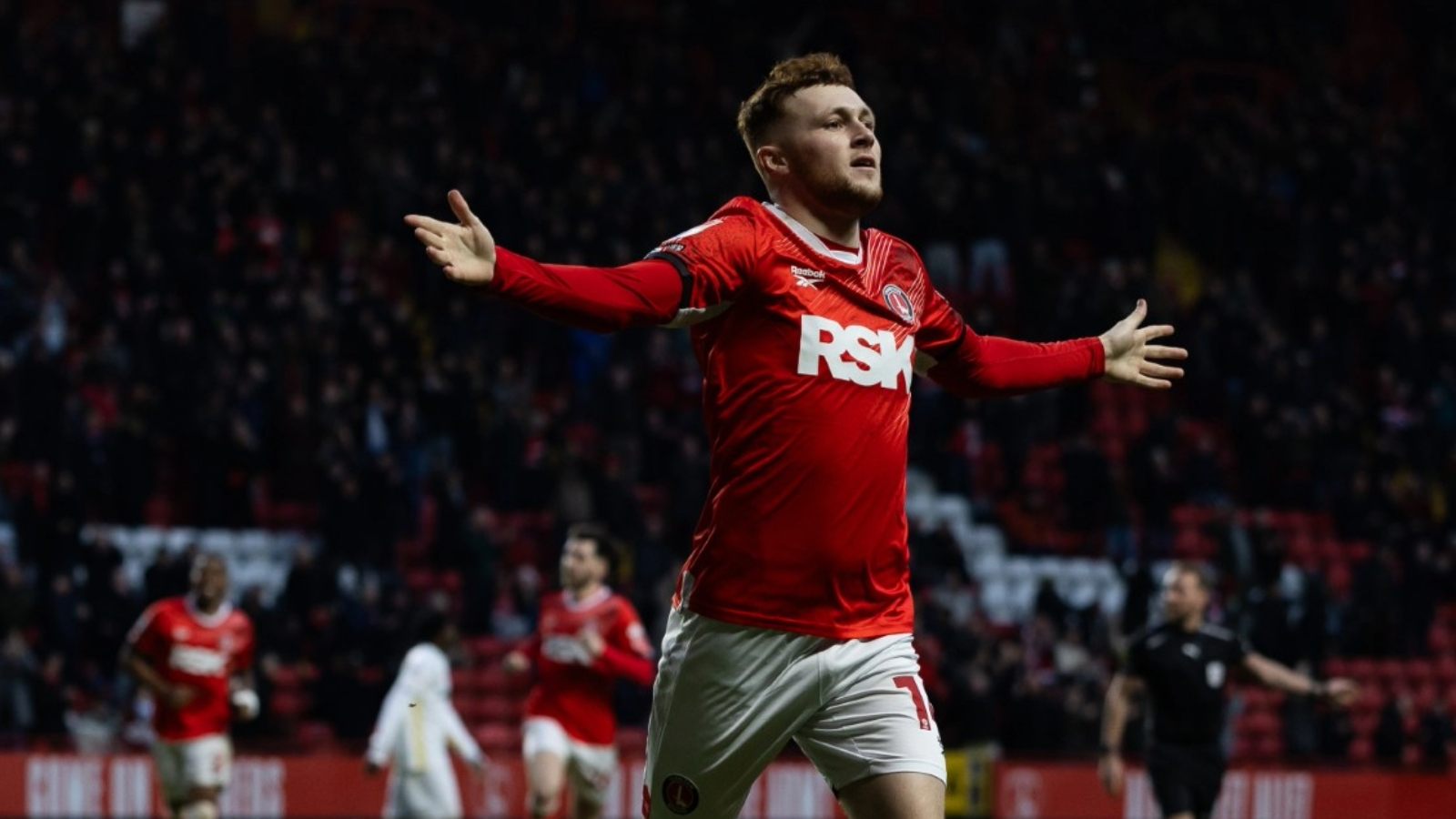 Sonny Carey enjoys his winner for Charlton Athletic