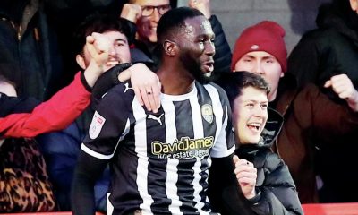 Notts County’s Alassana Jatta celebrates doubling the lead