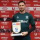 Middlesbrough’s Alan Browne with his award