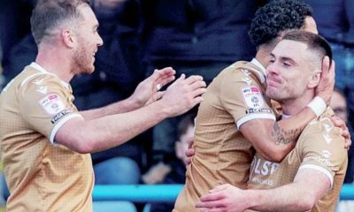 Bromley’s Ben Thompson, right, takes the plaudits in last week superb win at Gillingham