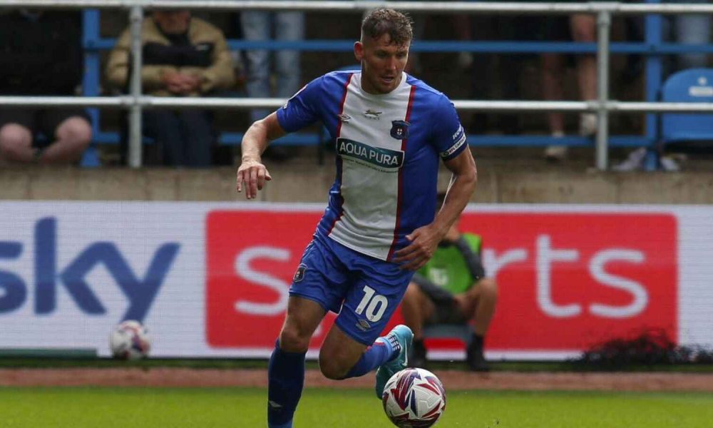 Charlie Wyke playing for Carlisle United in League Two before his injury agony