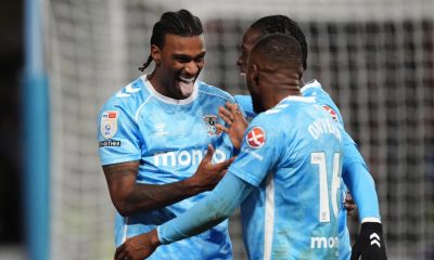 Haji Wright celebrates