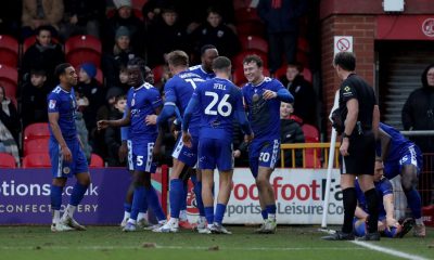 Jude Arthurs celebrates his late winner for Bromley
