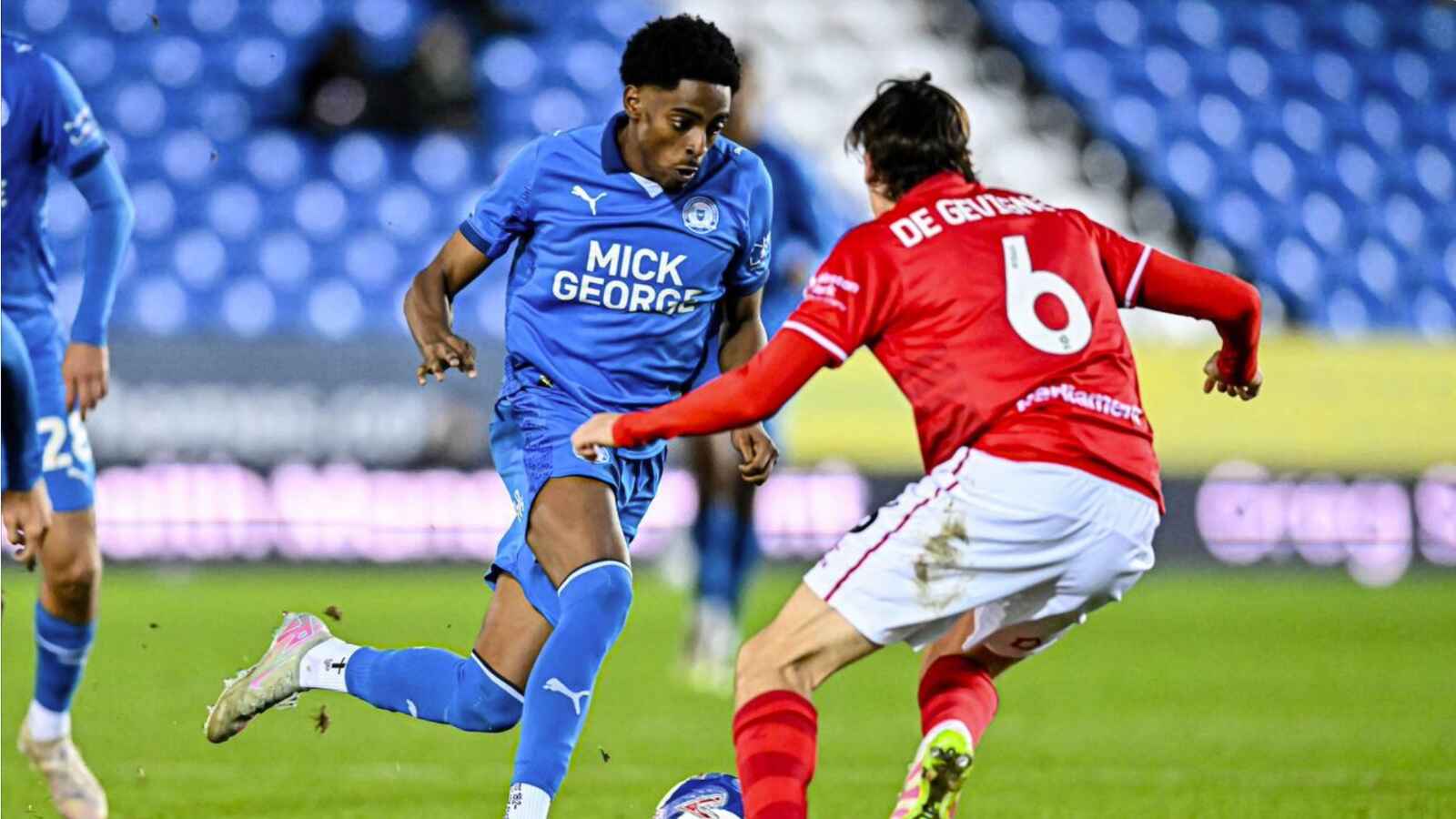 Kyrell Lisbie on the attack for Peterborough United against Barnsley