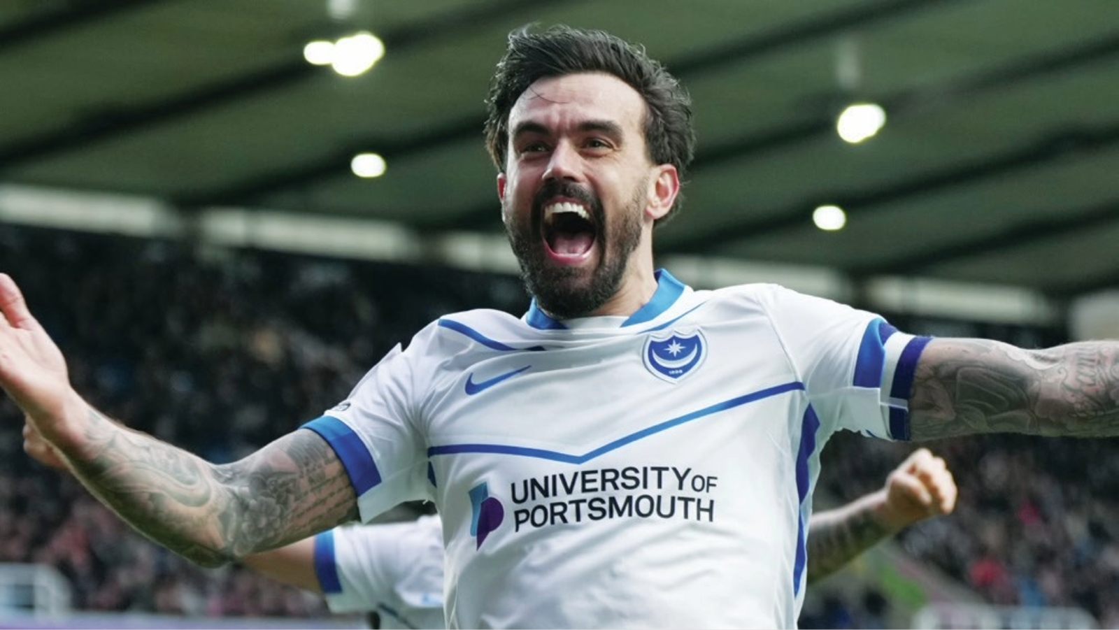Portsmouth midfielder Marlon Pack celebrates his goal