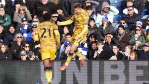 Blackburn Rovers’ Mathias Jørgensen enjoys restoring his side’s lead