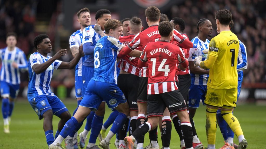 Tempers fray during the Championship match at Bramall Lane