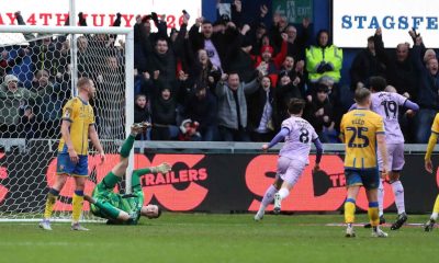 Lincoln City’s Tom Bayliss celebrates making it 2-0