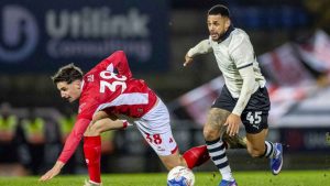Andre Gray on the burst for Port Vale in their 1-0 extra-time victory against Bristol City in midweek