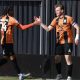 Barnet’s Danny Collinge celebrates his winner
