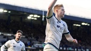 Millwall’s Josh Coburn celebrates his equaliser