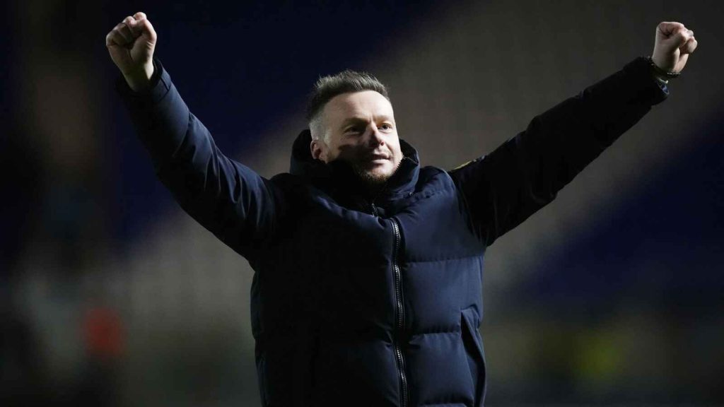 Middlesbrough boss Kim Hellberg celebrates victory over Birmingham