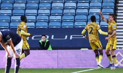 Mathias Jorgensen celebrates his winner for Blackburn Rovers at The Den