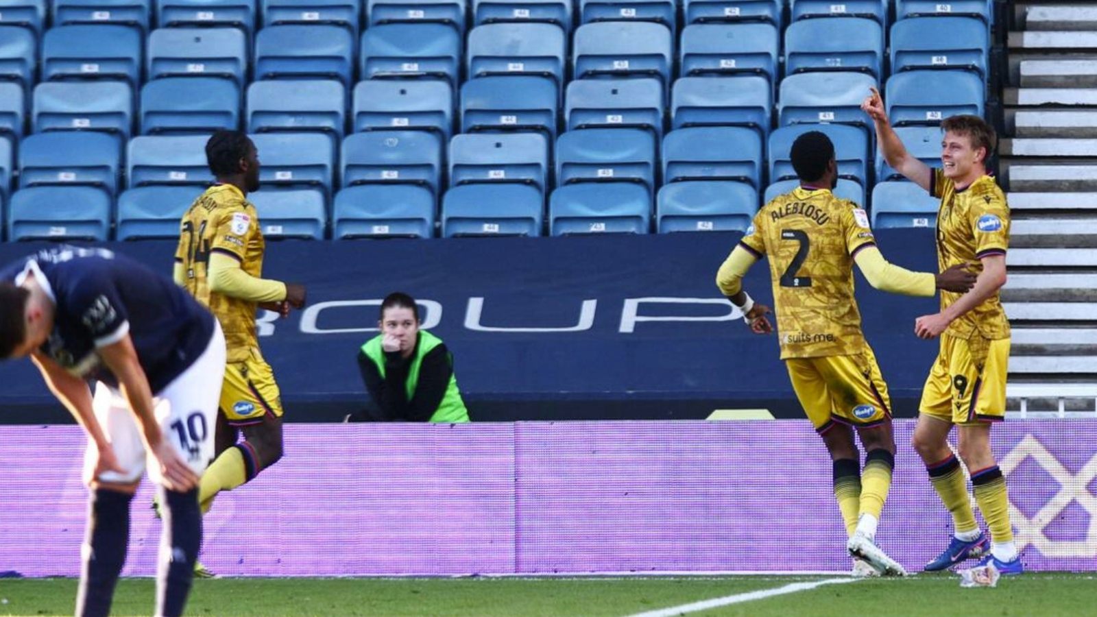 Mathias Jorgensen celebrates his winner for Blackburn Rovers at The Den
