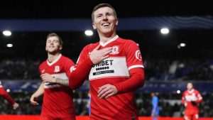 Matt Targett celebrates scoring for Middlesbrough