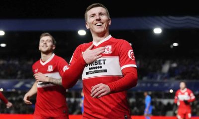 Matt Targett celebrates scoring for Middlesbrough