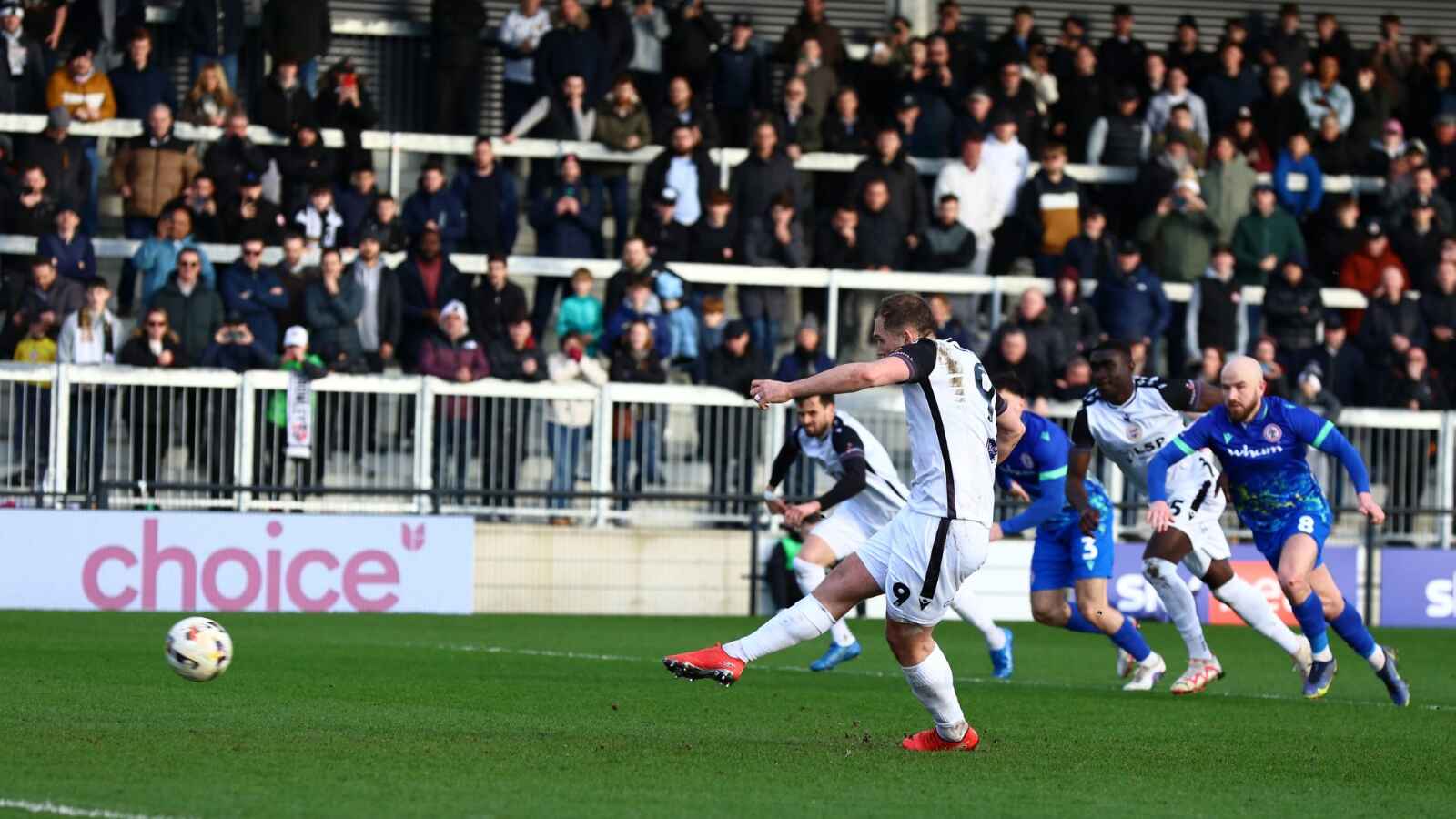 Michael Cheek scores from the penalty spot for Bromley