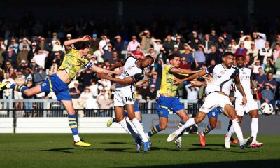 Bromley’s Nicke Kabamba has an attempt at goal