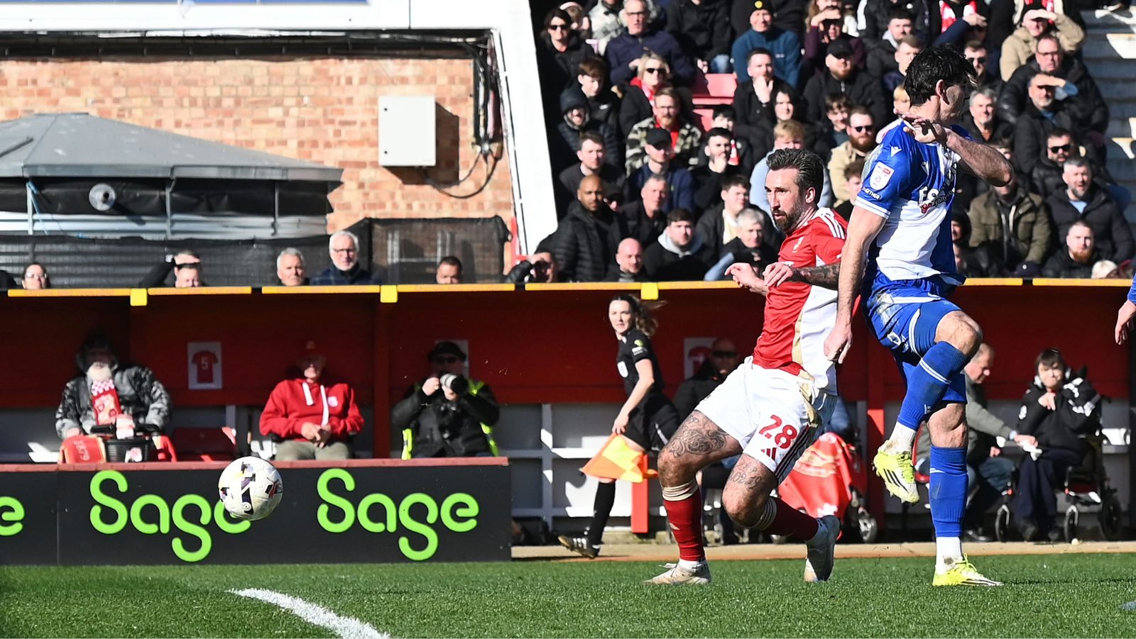 Swindon Town’s Ollie Palmer scores