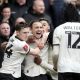 Port Vale’s Ben Waine celebrates with his team-mates after scoring