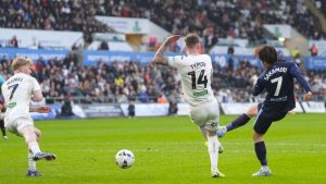 Coventry City’s Tatsuhiro Sakamoto fires home the third