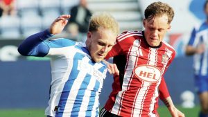 Wigan Athletic goalscorer Joe Taylor on the attack