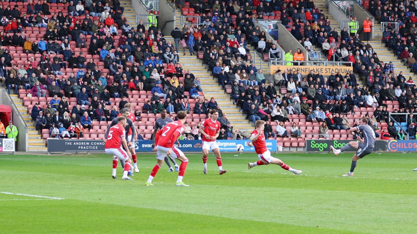 Alex Gilbey rifles home MK Dons’ third goal