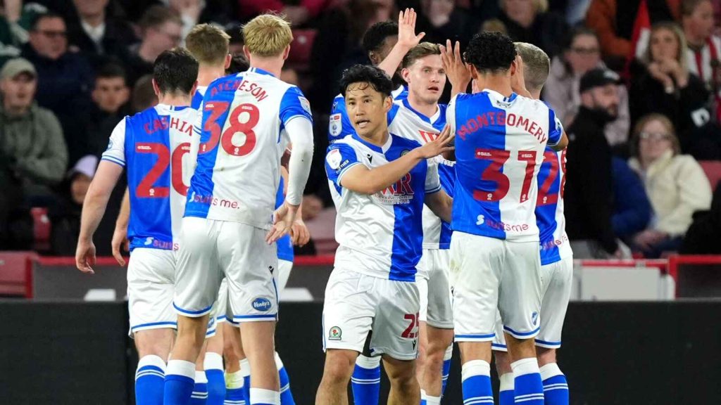 Blackburn Rovers players celebrate