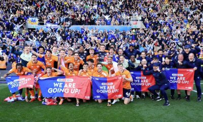Cardiff City players and fans savour promotion back to the second tier