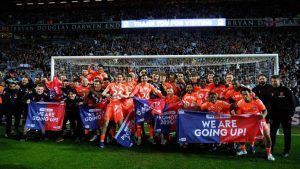 Coventry City celebrate promotion to the Premier League