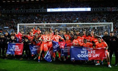 Coventry City celebrate promotion to the Premier League