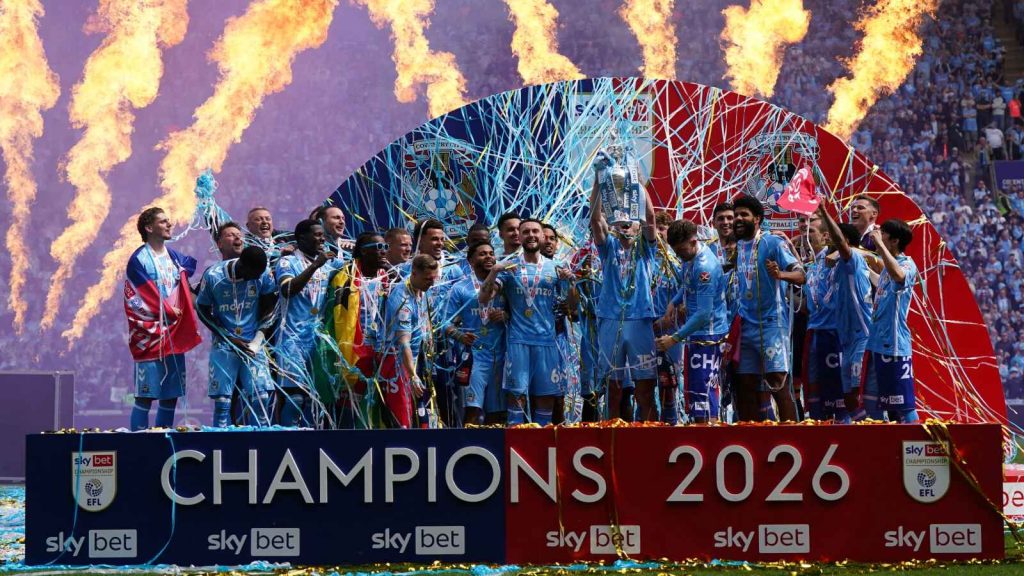 Coventry City celebrated the title after their win over Wrexham