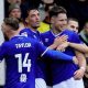 Ipswich Town’s George Hirst, right, celebrates his goal with his team-mates