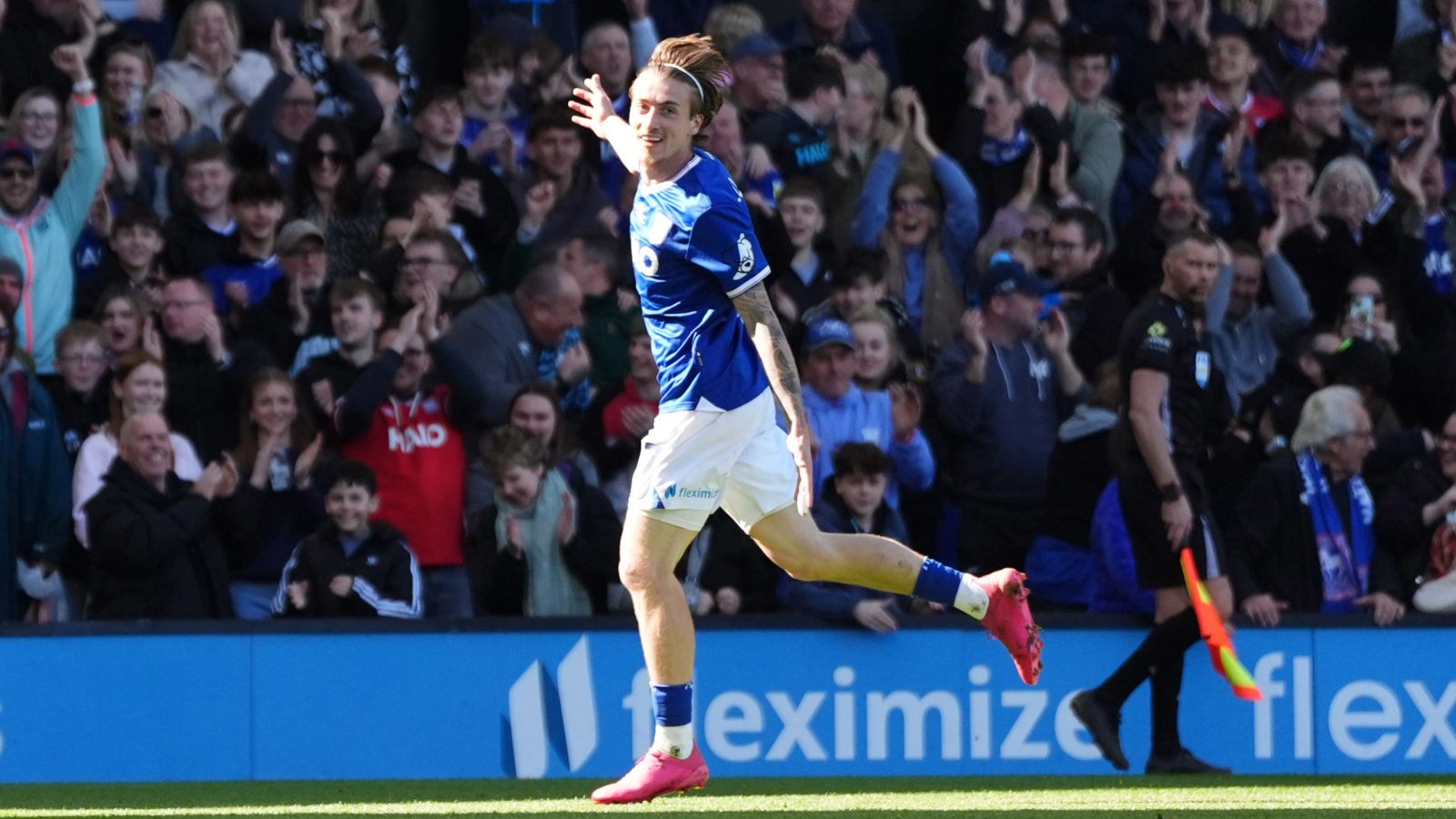 Jack Clarke celebrates a goal for Ipswich Town