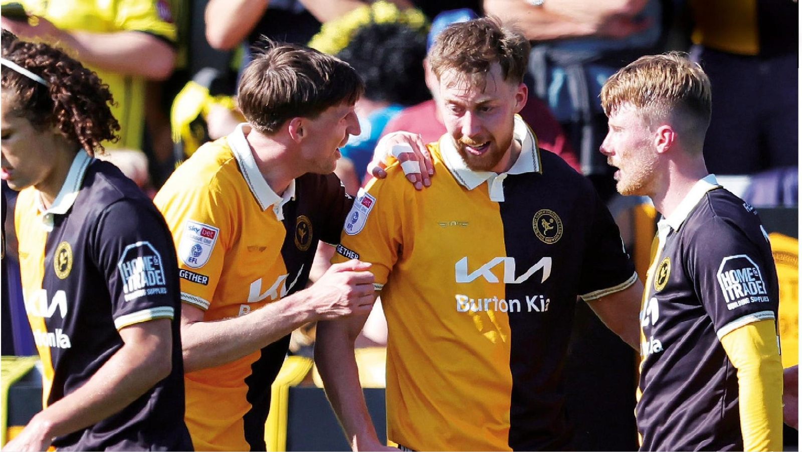 Jasper Moon is congratulated after equalising for Burton Albion