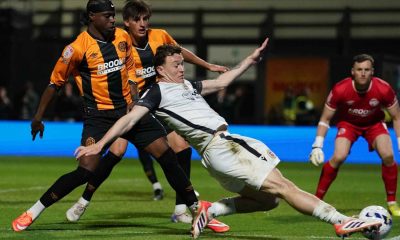 Jude Arthurs has an attempt at goal