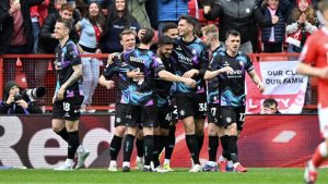 Noah Eile celebrates scoring Bristol City’s winner in boss Roy Hodgson’s first game