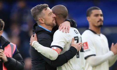 Port Vale manager Jon Brady consoles Funso Ojo